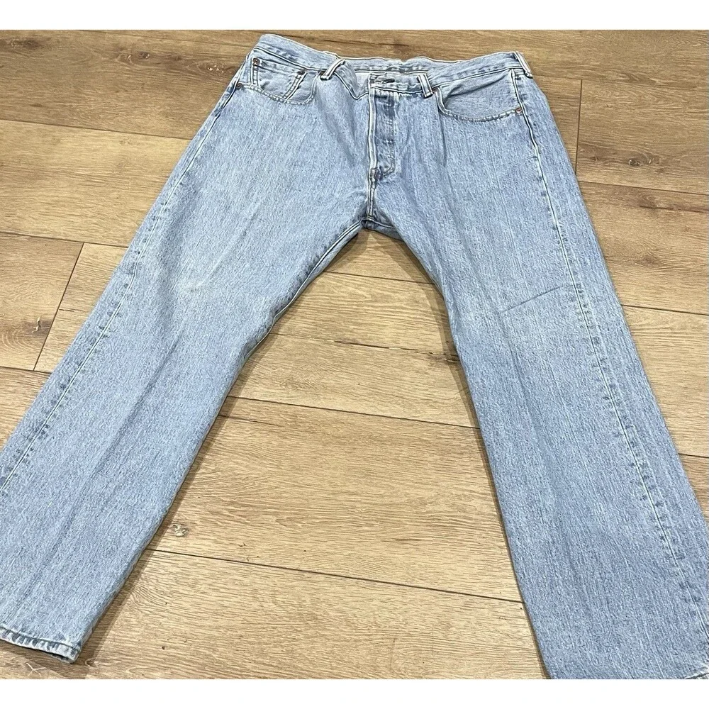 Vintage 80s Levi’s 501xx Button Fly Jeans Straight Leg 38x30 Light Wash Denim